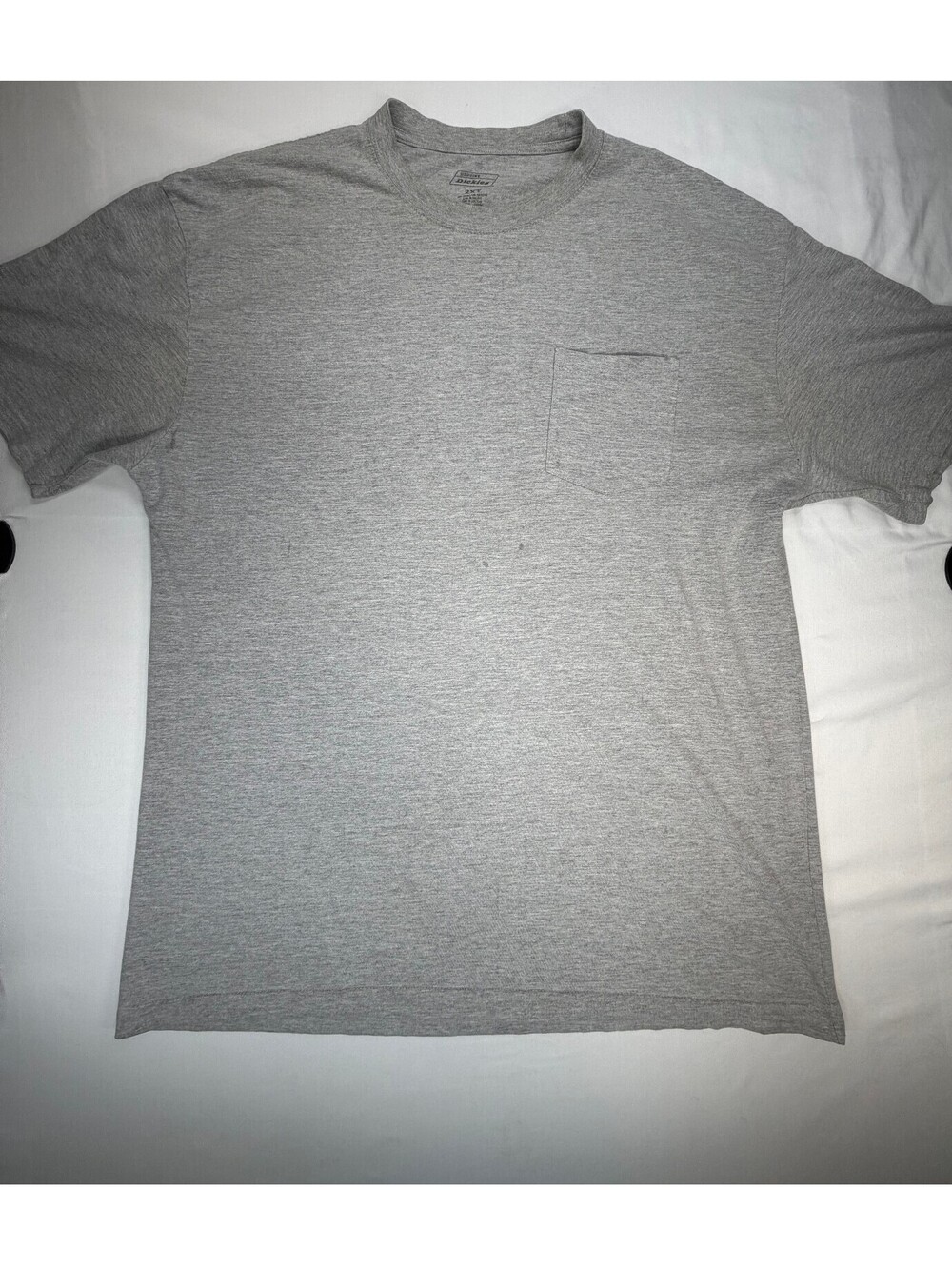 Dickies Men's T-Shirt Crew Neck Chest Pocket Heather Solid Size 2XL Grey